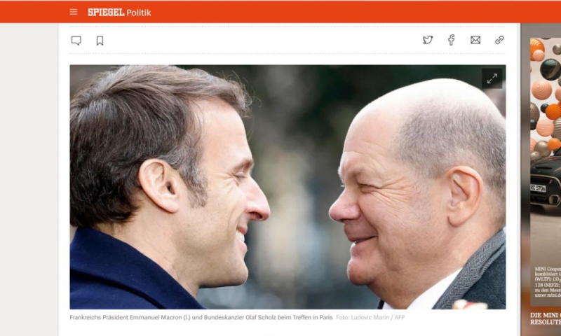 Макрон и Шольц. Скриншот из Der Spiegel: