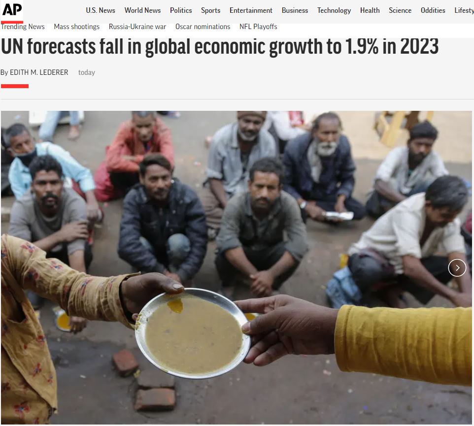Associated Press: ООН прогнозирует значительное падение глобальных темпов роста