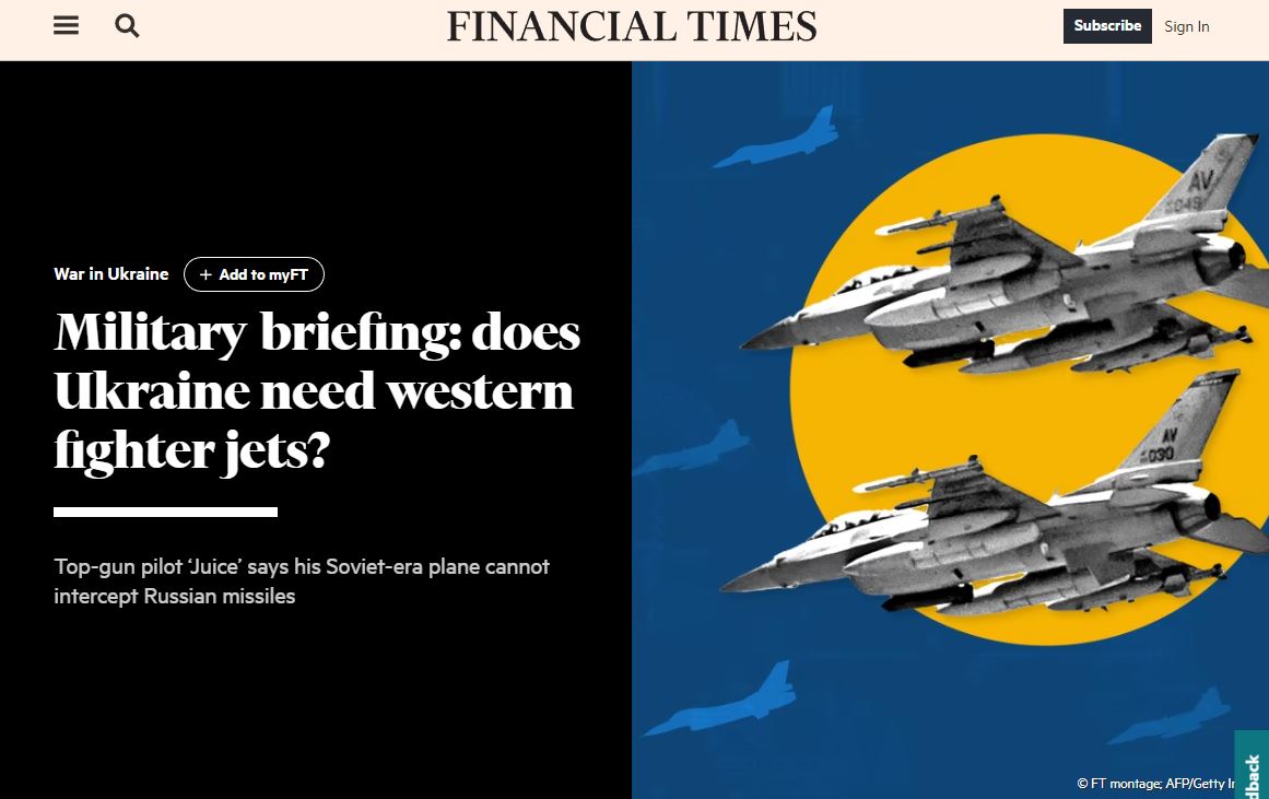 Скриншот с сайта Financial Times