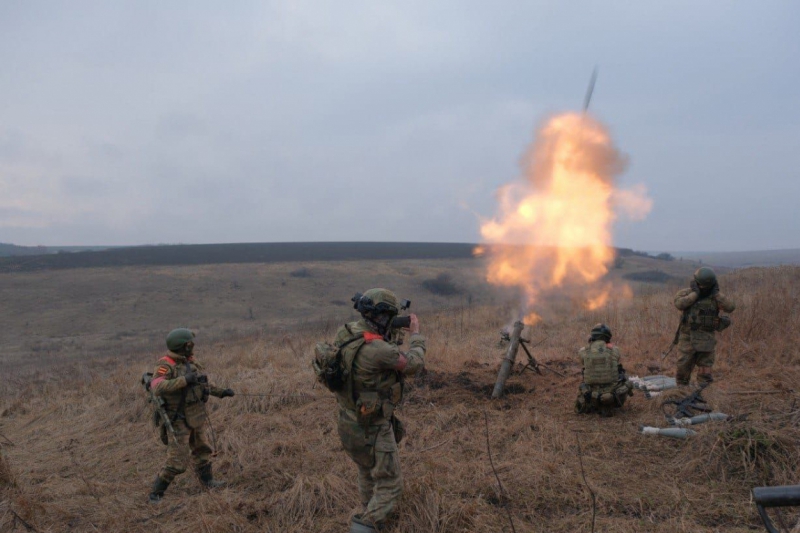  Российские военные в ходе специальной военной операции применяют тактический приём "кочующий миномет". Фото: пресс-служба Росгвардии