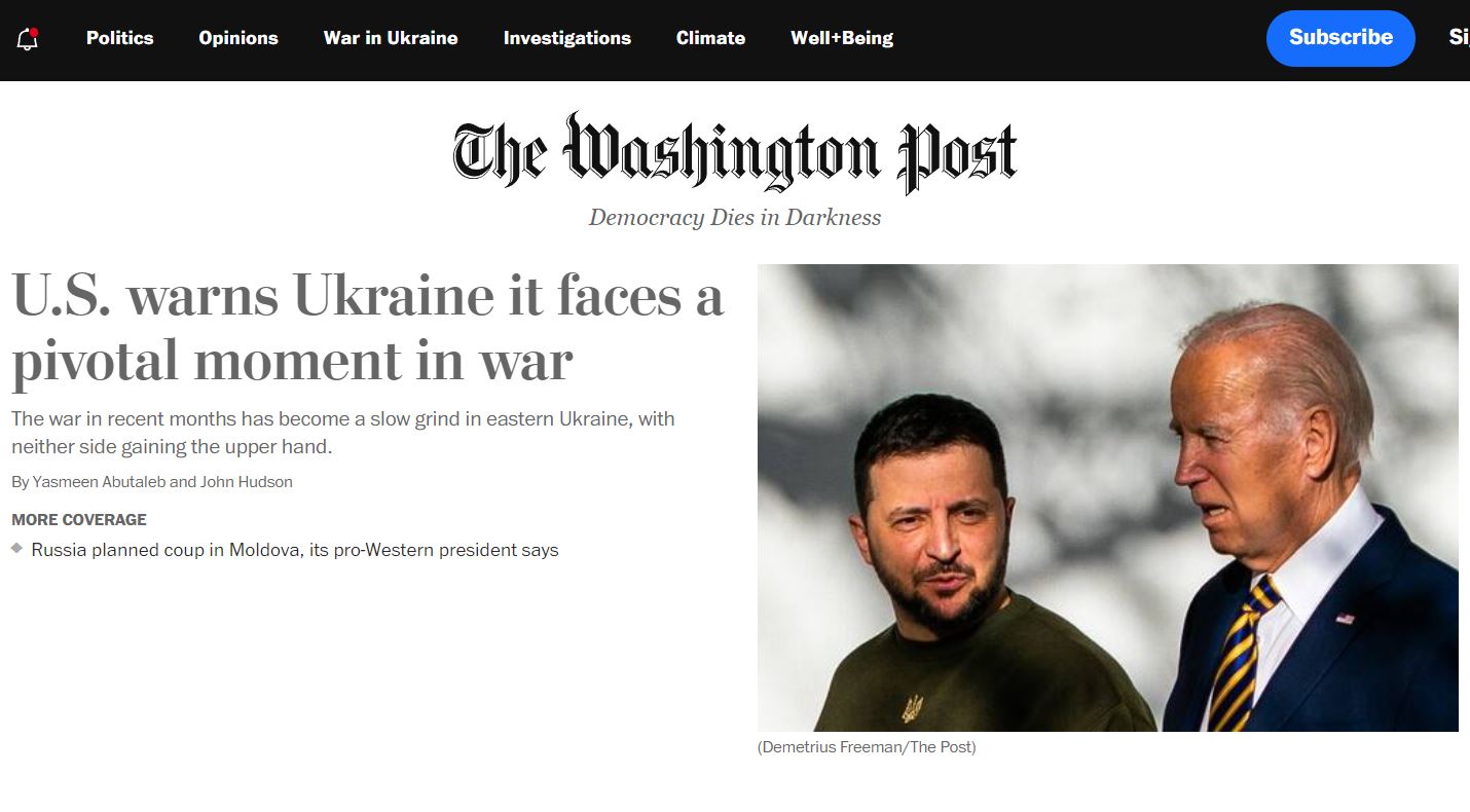 Владимир Зеленский и Джо Байден, скриншот с сайта The Washington Post