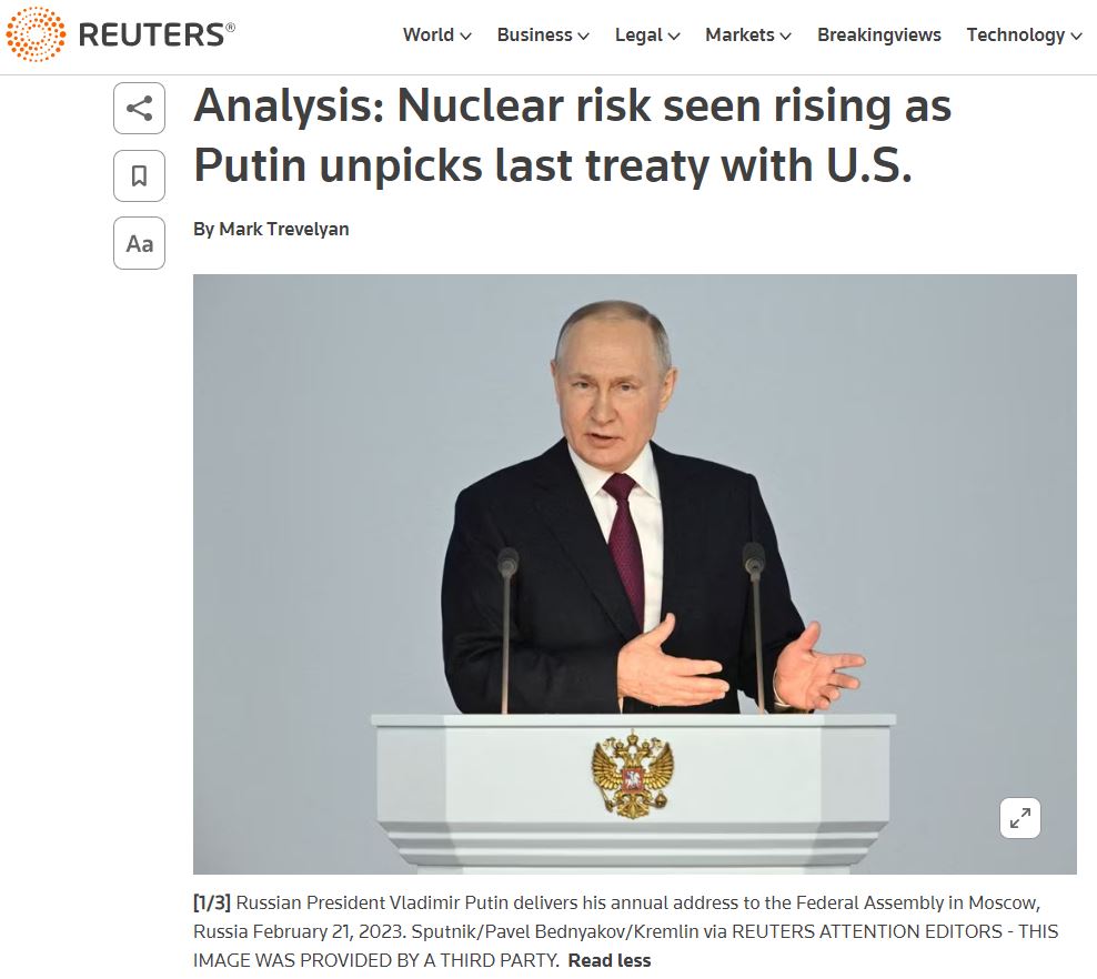 Владимир Путин, скриншот с сайта Reuters