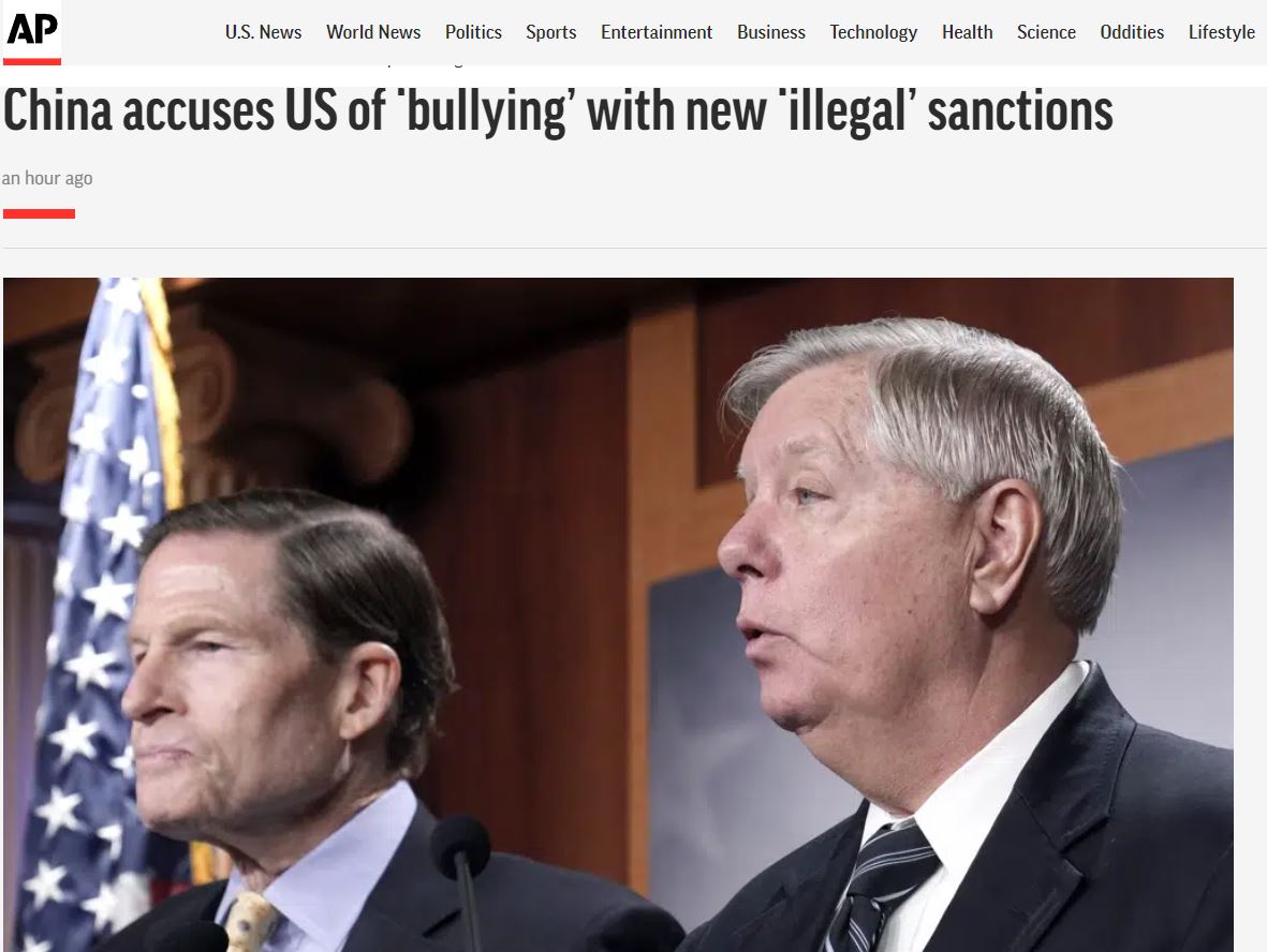 Сенаторы Линдси Грэм и Ричард Блументал, скриншот с сайта Associated Press