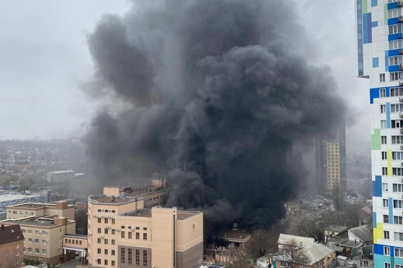 Пожар в погрануправлении ФСБ. Фото: Telegram-канал