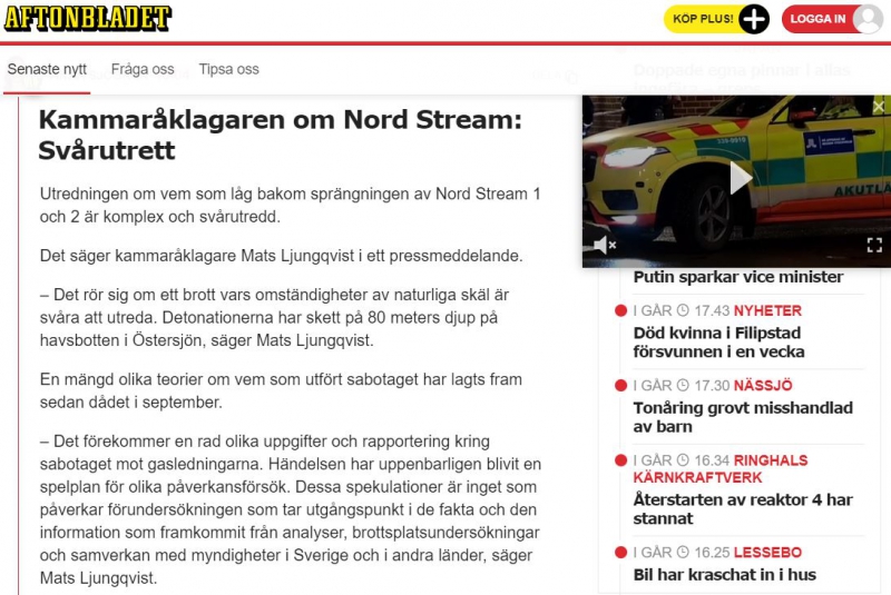 Скриншот с сайта Afonbladet