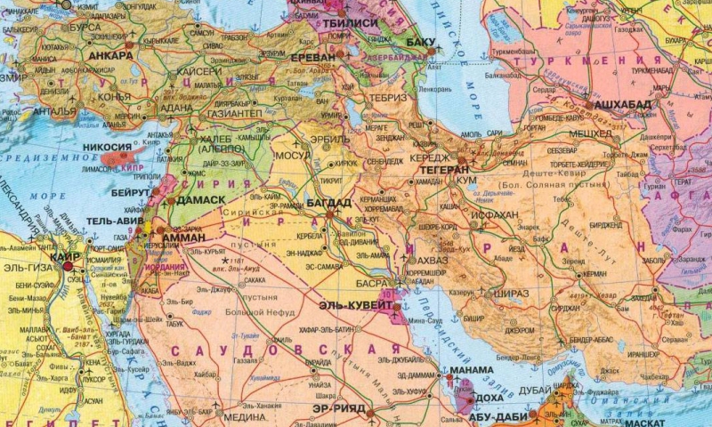 Ближний Восток. Карта. Фото: REX