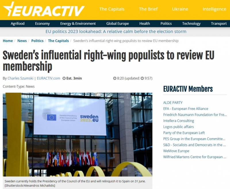 Скриншот с сайта Euractiv