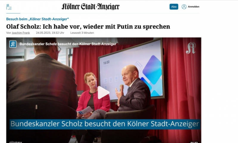 Kolner Stadt-Anzeiger: Шольц готов к телефонному разговору с Путиным