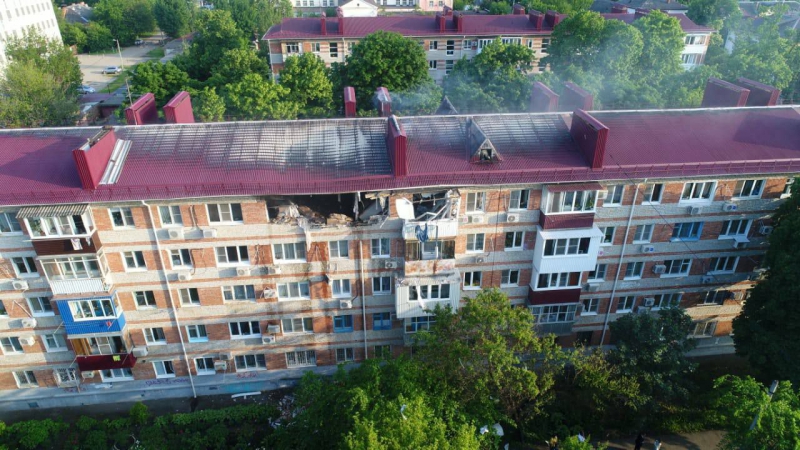 Взрыв газа в доме в Краснодаре. Фото: Telegram-канал города Евгений Наумов