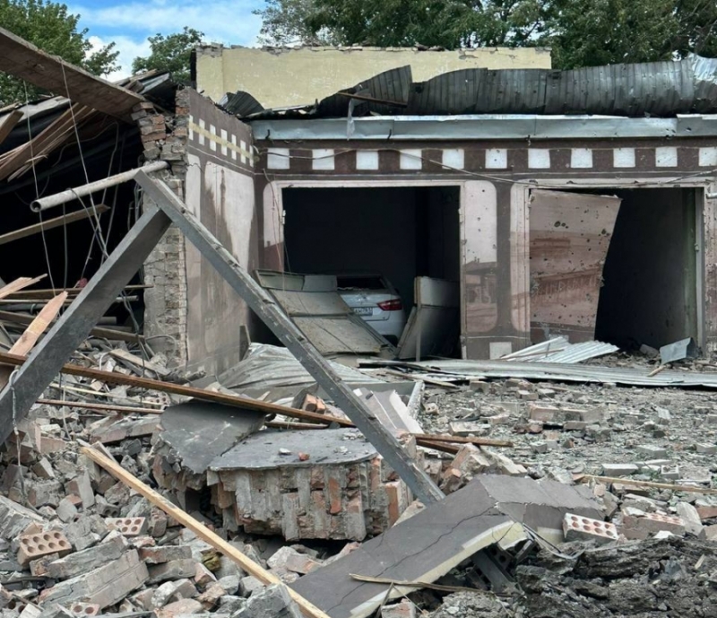 Последствия взрыва в центре Таганрога. Фото: телеграм-канал Василия Голубева