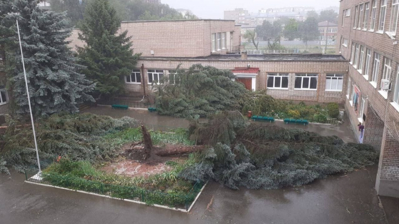 Последствия урагана в Черкесске. Фото: Telegram-канал "chp_kchr"