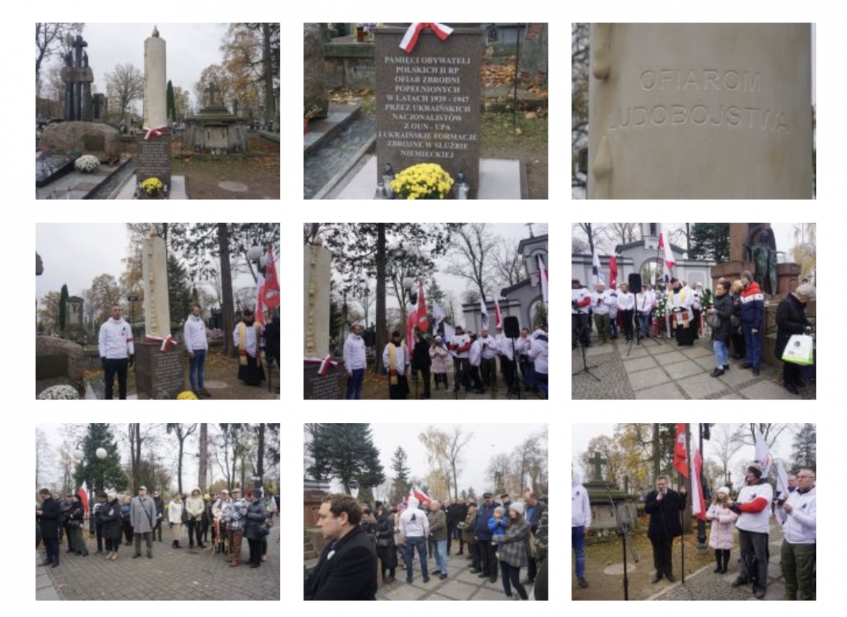Церемония освящения памятника. Скриншот с сайта radioplus.com.pl