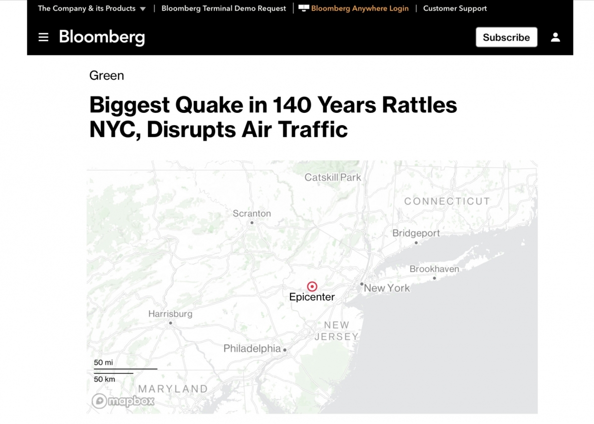 Возле Нью-Йорка произошло сильнейшее землетрясение за 140 лет