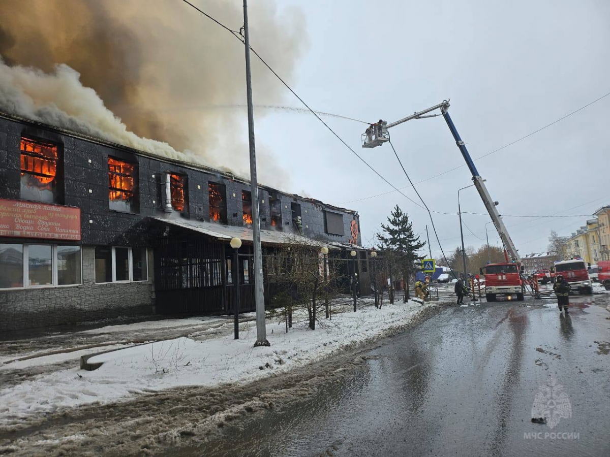 В Свердловской области загорелось кафе на площади 2 тыс. кв. м