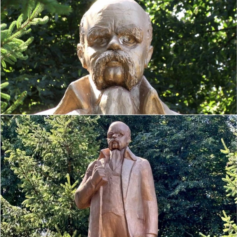 На Житомирщине памятник Ленину превратили в памятник Тарасу Шевченко.